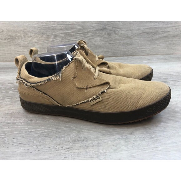 Cushe Lax UM01438 Men 11 Brown Canvas LaceUp Round Toe Comfy Casual Sneaker Shoe - Picture 1 of 9